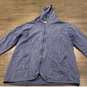 Women’s Hannah Anderson Blue Hooded Zip-Up Jacket Size Medium Well Loved
